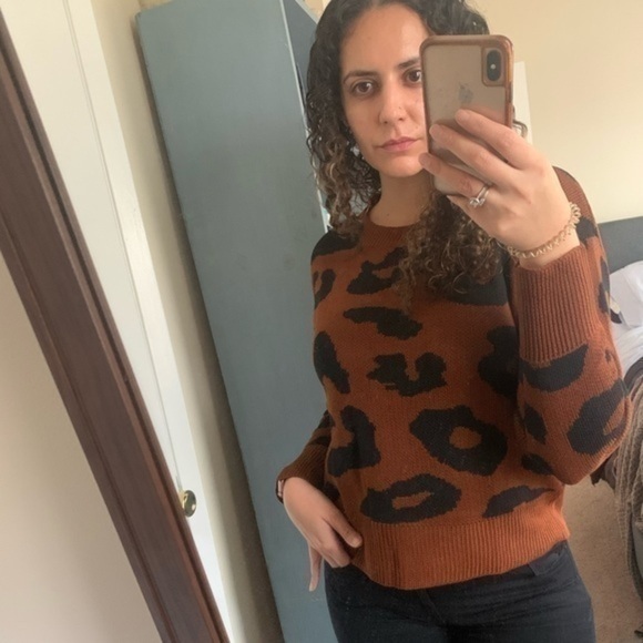 Brown and Black Leopard Sweater Small - Picture 10 of 10